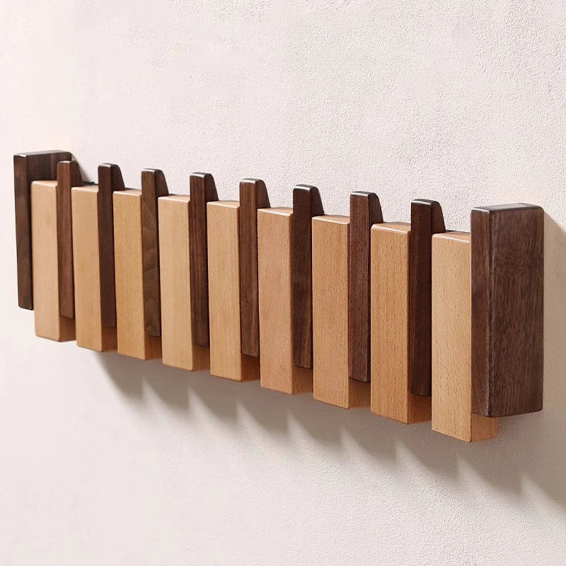Percha de Madera con Ganchos Plegables Convenientes