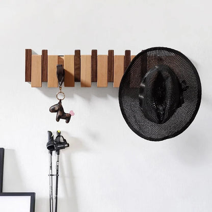 Percha de Madera con Ganchos Plegables Convenientes