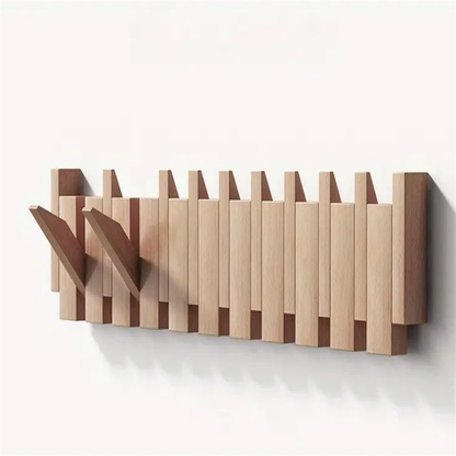 Percha de Madera con Ganchos Plegables Convenientes