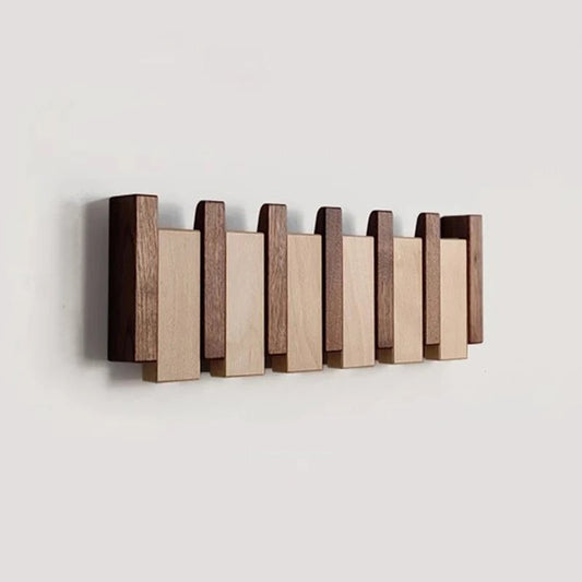 Percha de Madera con Ganchos Plegables Convenientes