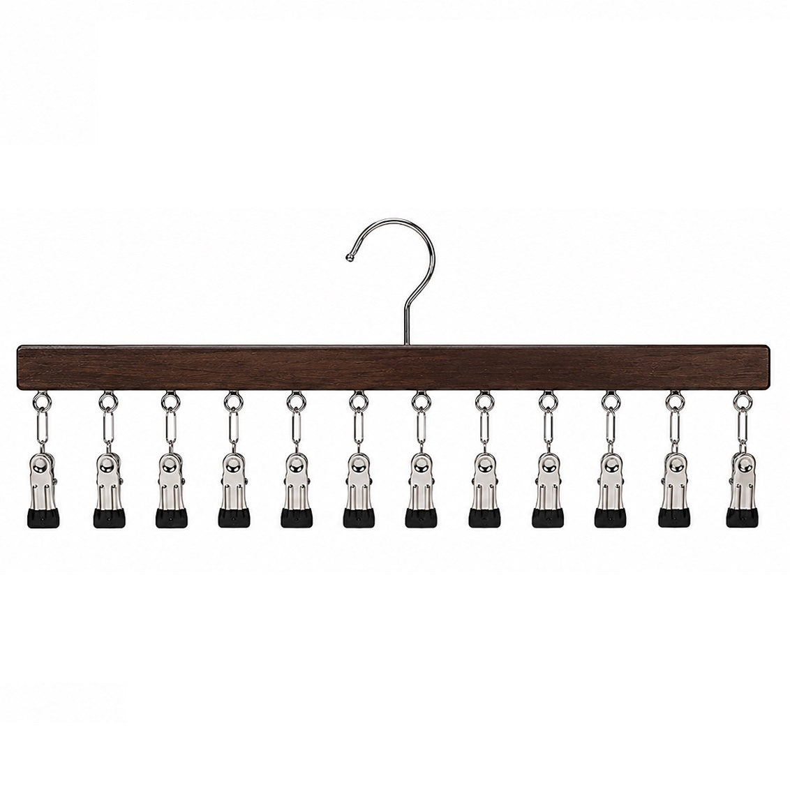 Percha múltiple de madera con 12 pinzas para ahorrar espacio