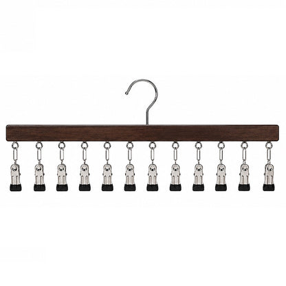 Percha múltiple de madera con 12 pinzas para ahorrar espacio