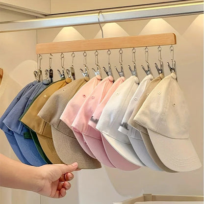 Percha múltiple de madera con 12 pinzas para ahorrar espacio