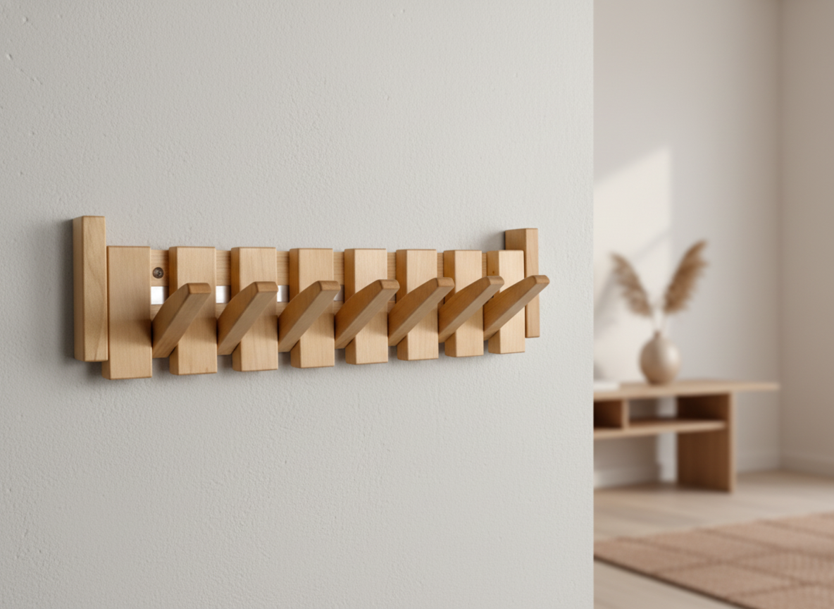 Perchero Kleshenger HarmonyCoat – Perchero de Madera Creativo para Pasillo y Entrada