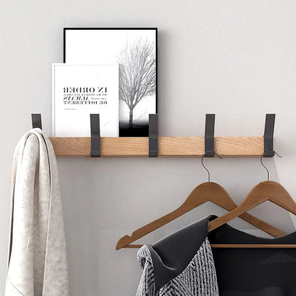 Percheros Móviles Elegante Combinación de Madera y Metal