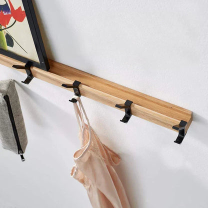Percheros Móviles Elegante Combinación de Madera y Metal