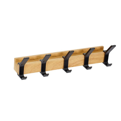 Percheros Móviles Elegante Combinación de Madera y Metal