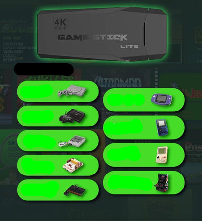 PixelDrive 64gb: Original con 2 controladores - Más de 20,000 juegos desde Mario hasta Pokémon