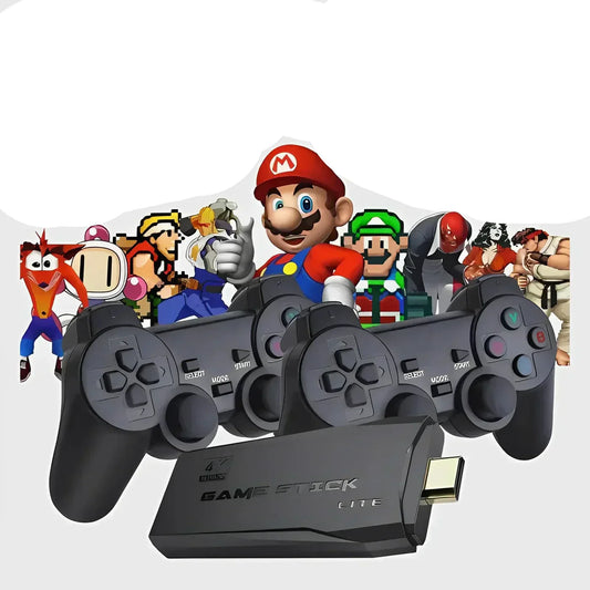 PixelDrive 64gb: Original con 2 controladores - Más de 20,000 juegos desde Mario hasta Pokémon