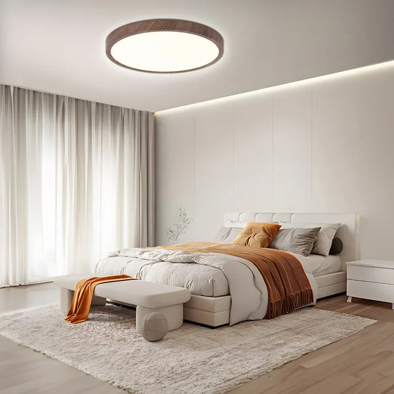 Plafón de techo redondo fino con luz LED regulable, moderno para salón y dormitorio