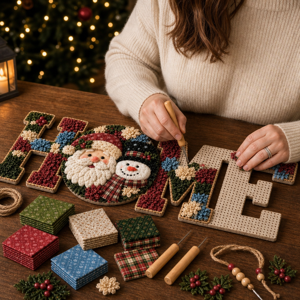 Pokeleigh Kit de manualidades DIY para letrero navideño colgante de pared