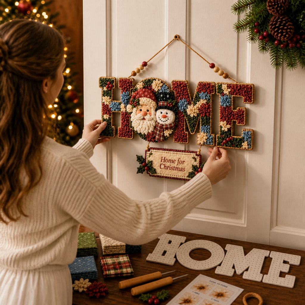 Pokeleigh Kit de manualidades DIY para letrero navideño colgante de pared