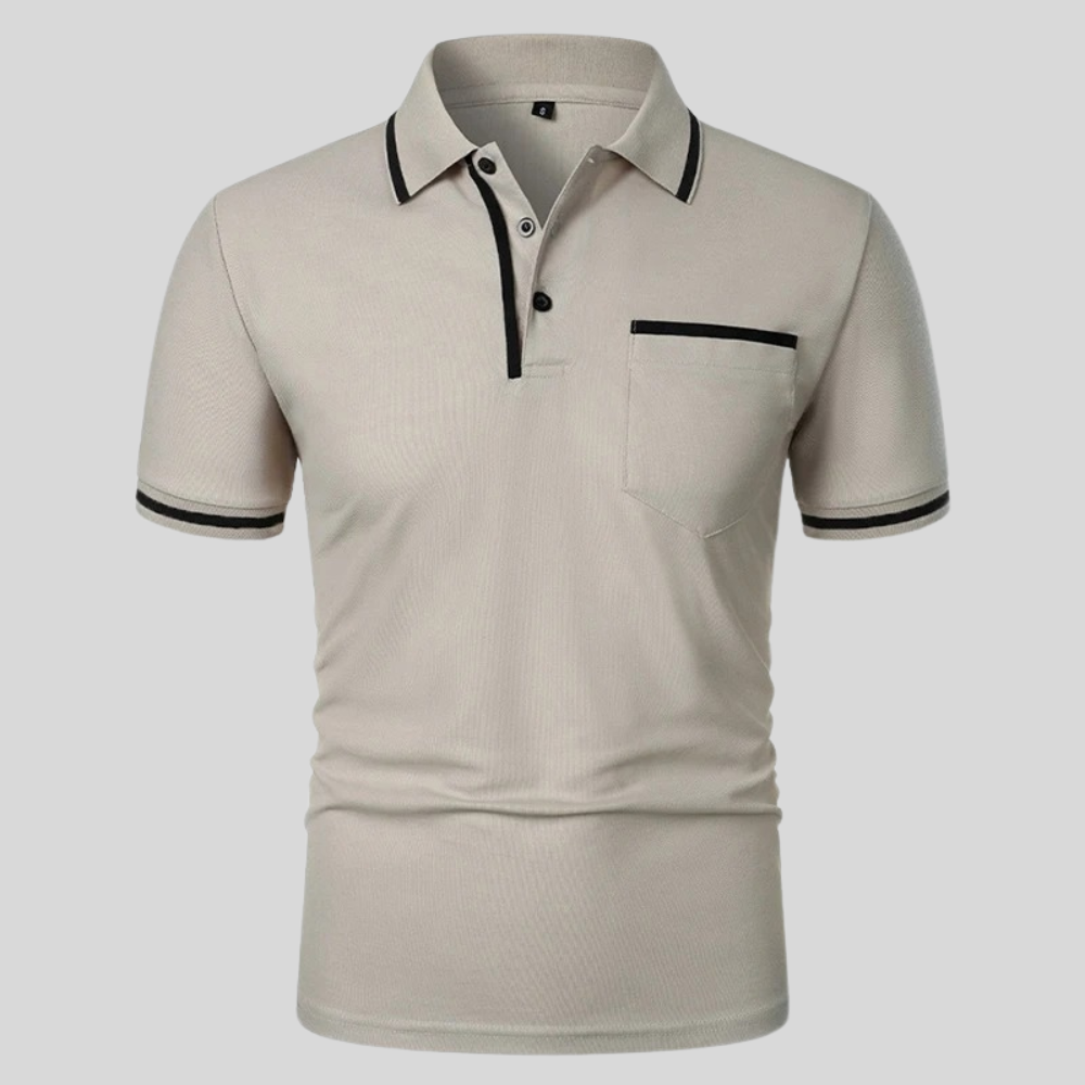 Polo de manga corta para hombre con bolsillo