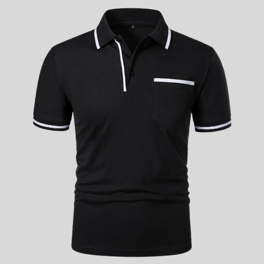 Polo de manga corta para hombre con bolsillo