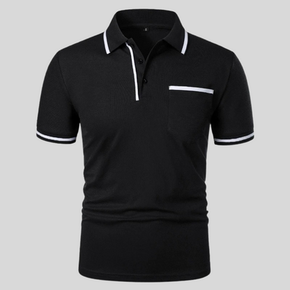 Polo de manga corta para hombre con bolsillo