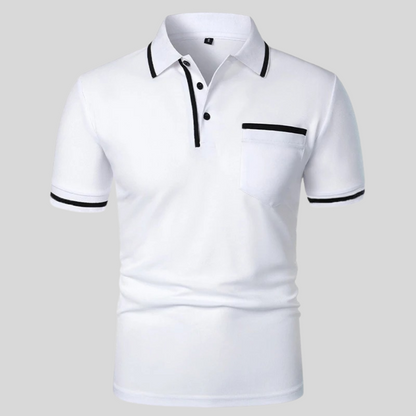 Polo de manga corta para hombre con bolsillo