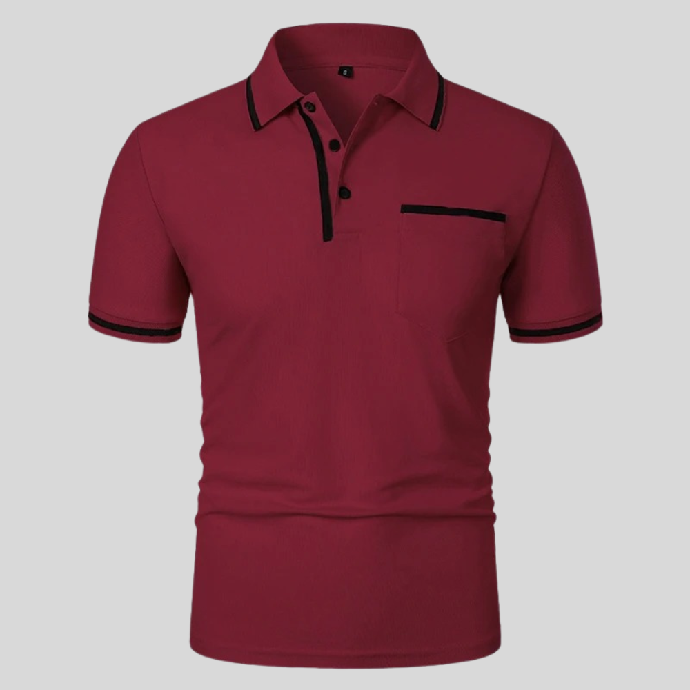 Polo de manga corta para hombre con bolsillo
