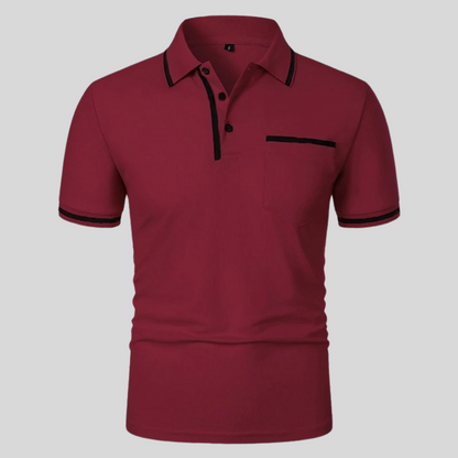 Polo de manga corta para hombre con bolsillo