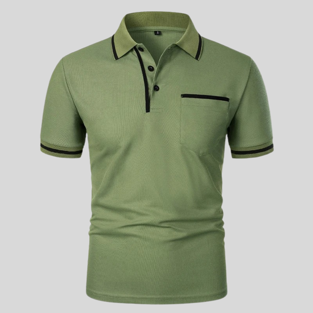 Polo de manga corta para hombre con bolsillo