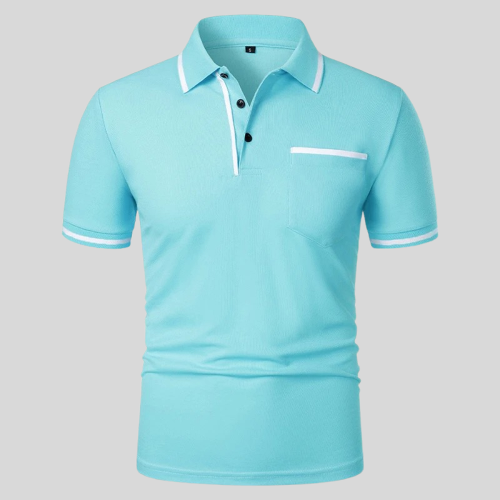 Polo de manga corta para hombre con bolsillo
