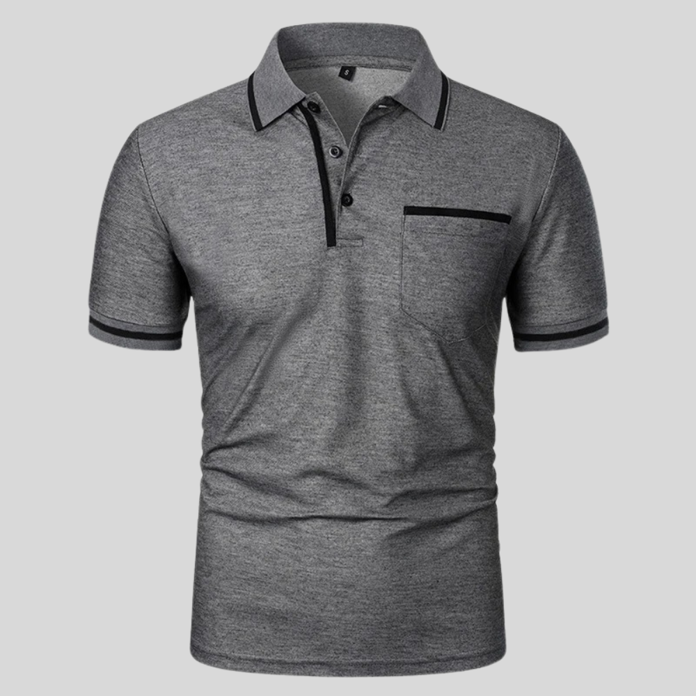 Polo de manga corta para hombre con bolsillo