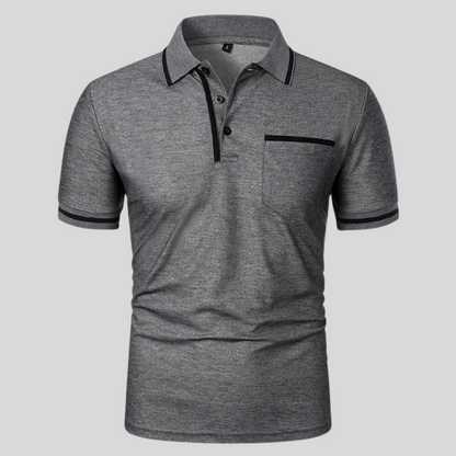 Polo de manga corta para hombre con bolsillo