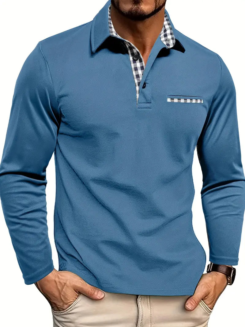 Polo de manga larga para hombre