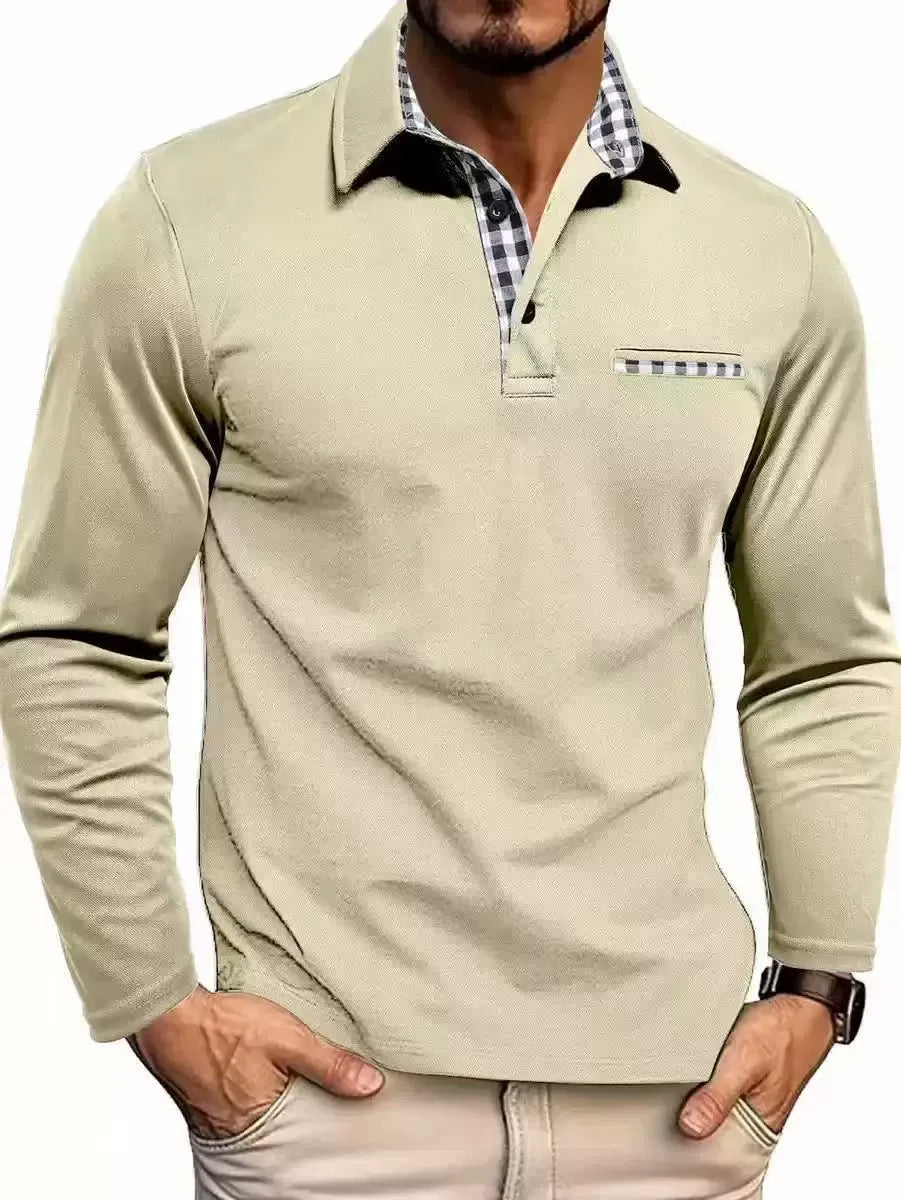 Polo de manga larga para hombre