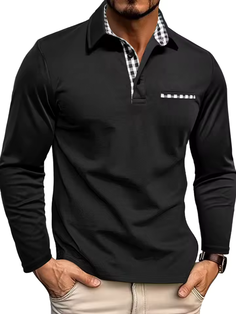 Polo de manga larga para hombre