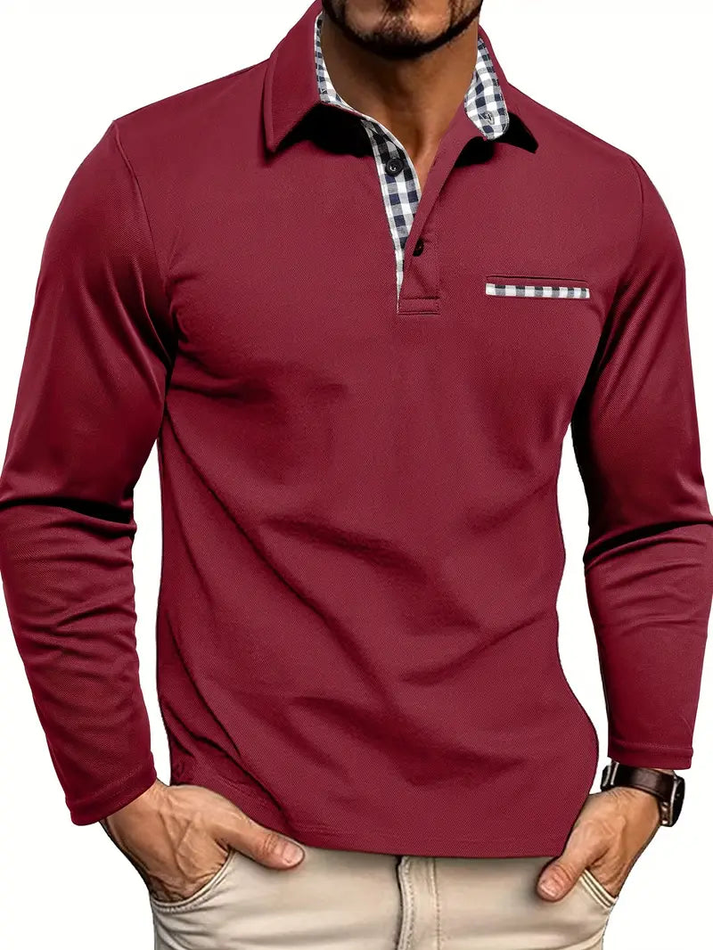 Polo de manga larga para hombre