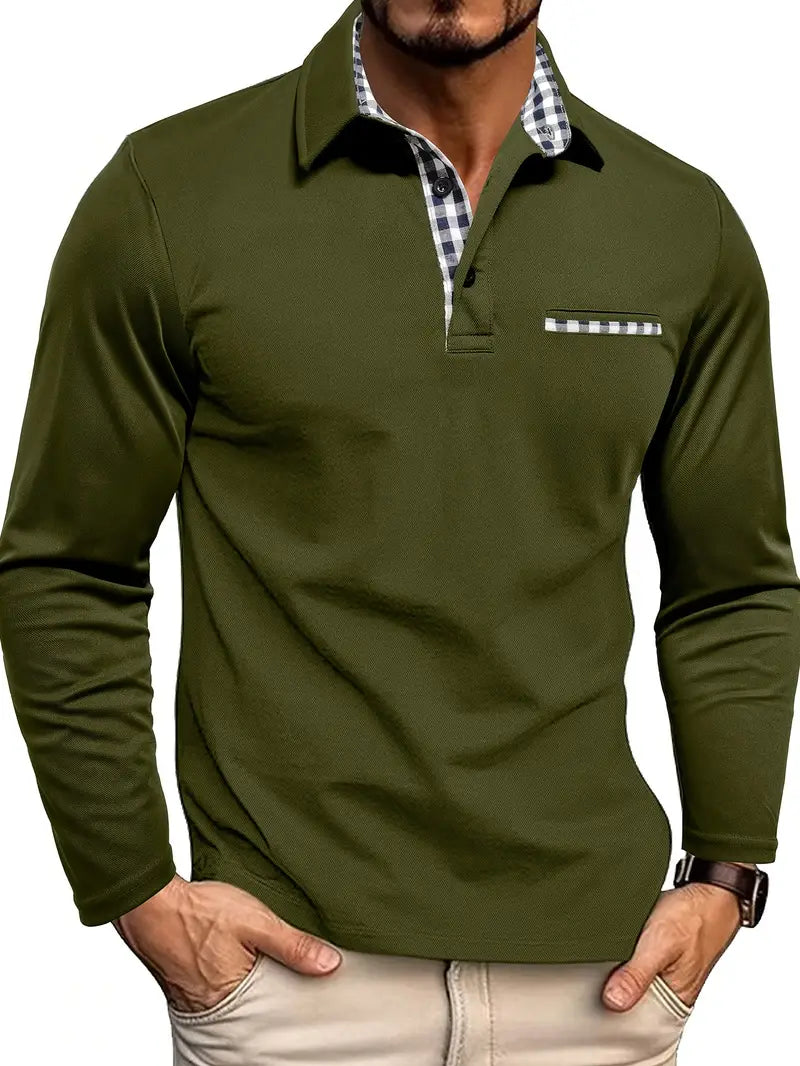 Polo de manga larga para hombre