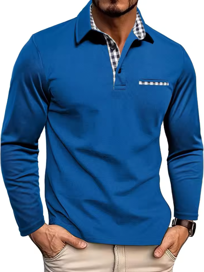 Polo de manga larga para hombre