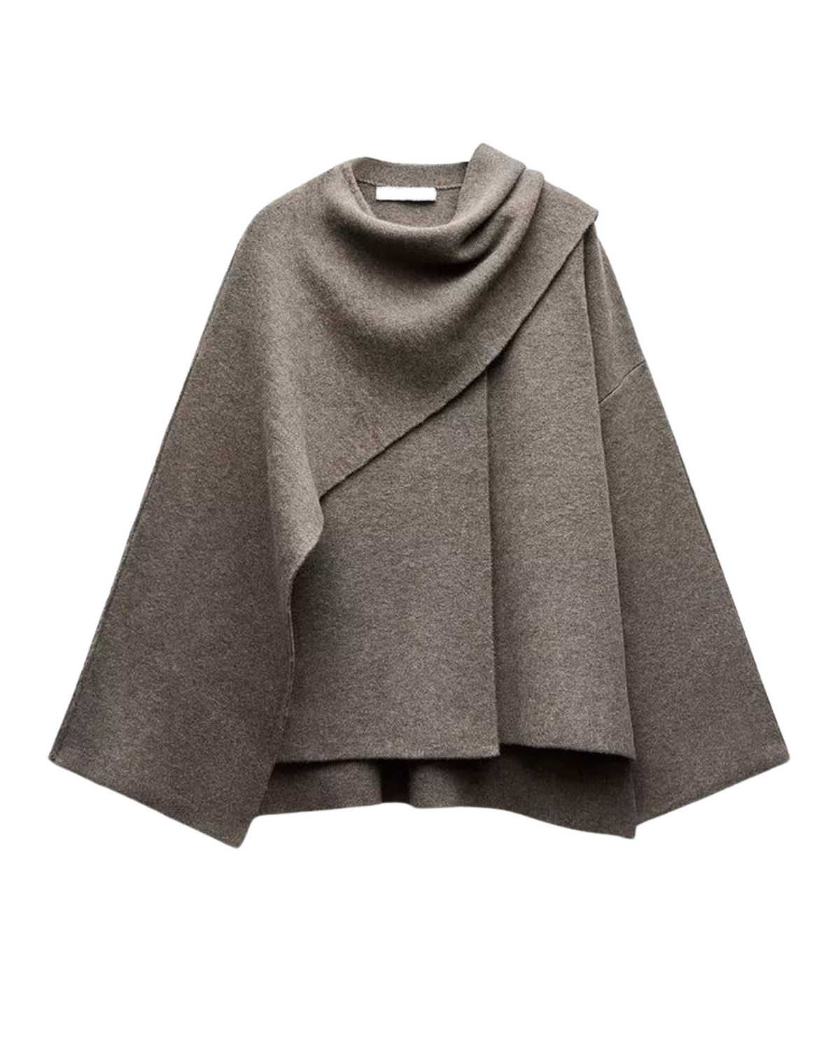 Poncho asimétrico, elegante y cálido