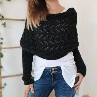 Poncho Envoltura de Chal Cortado de Punto