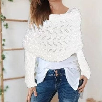 Poncho Envoltura de Chal Cortado de Punto