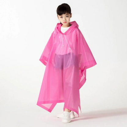Poncho impermeable para niños con capucha para poner por la cabeza