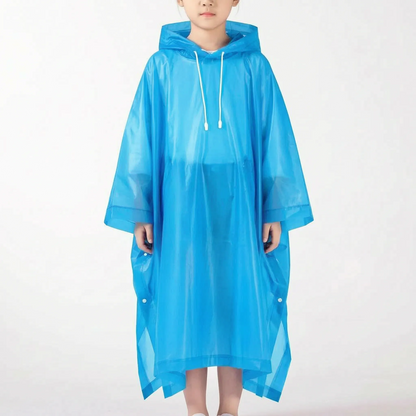 Poncho impermeable para niños con capucha para poner por la cabeza