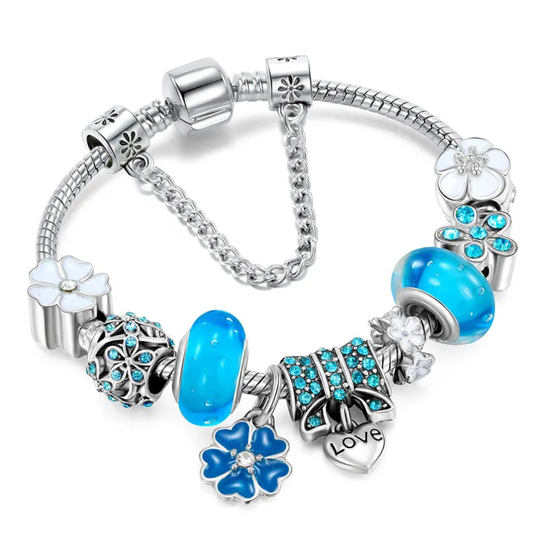 Pulsera de Encanto de Flor de Durazno | Diseño Elegante y Delicado