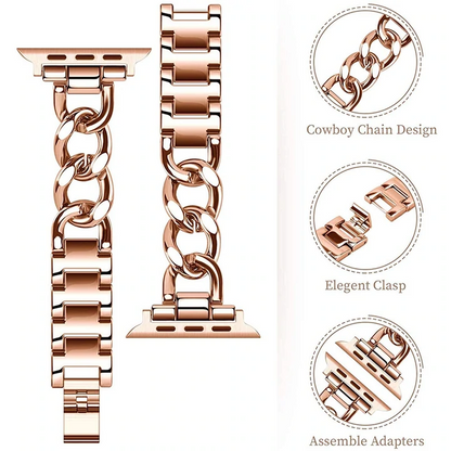 Pulsera de Enlace Cubano para Reloj Inteligente de Lujo