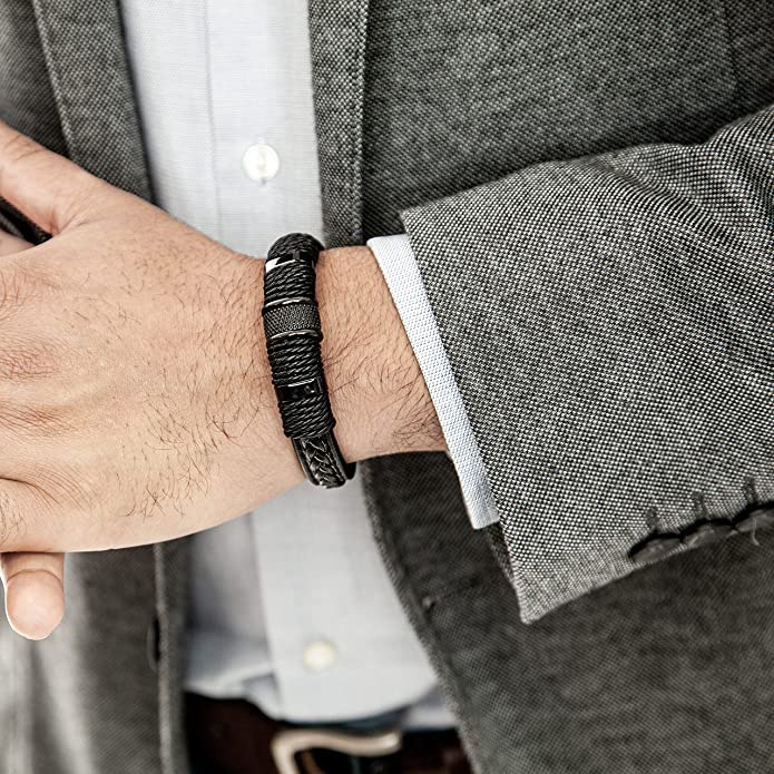 Pulsera de Estilo de Cuero Trenzado
