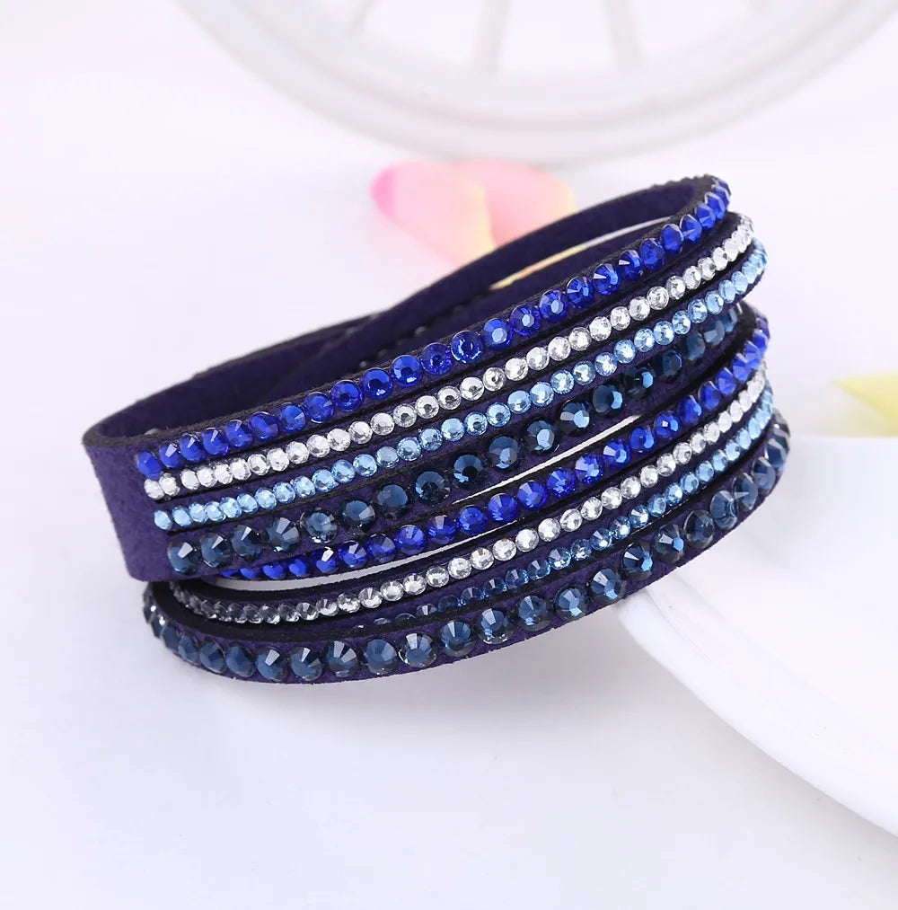 Pulsera Envoltura de Rhinestones en Capas