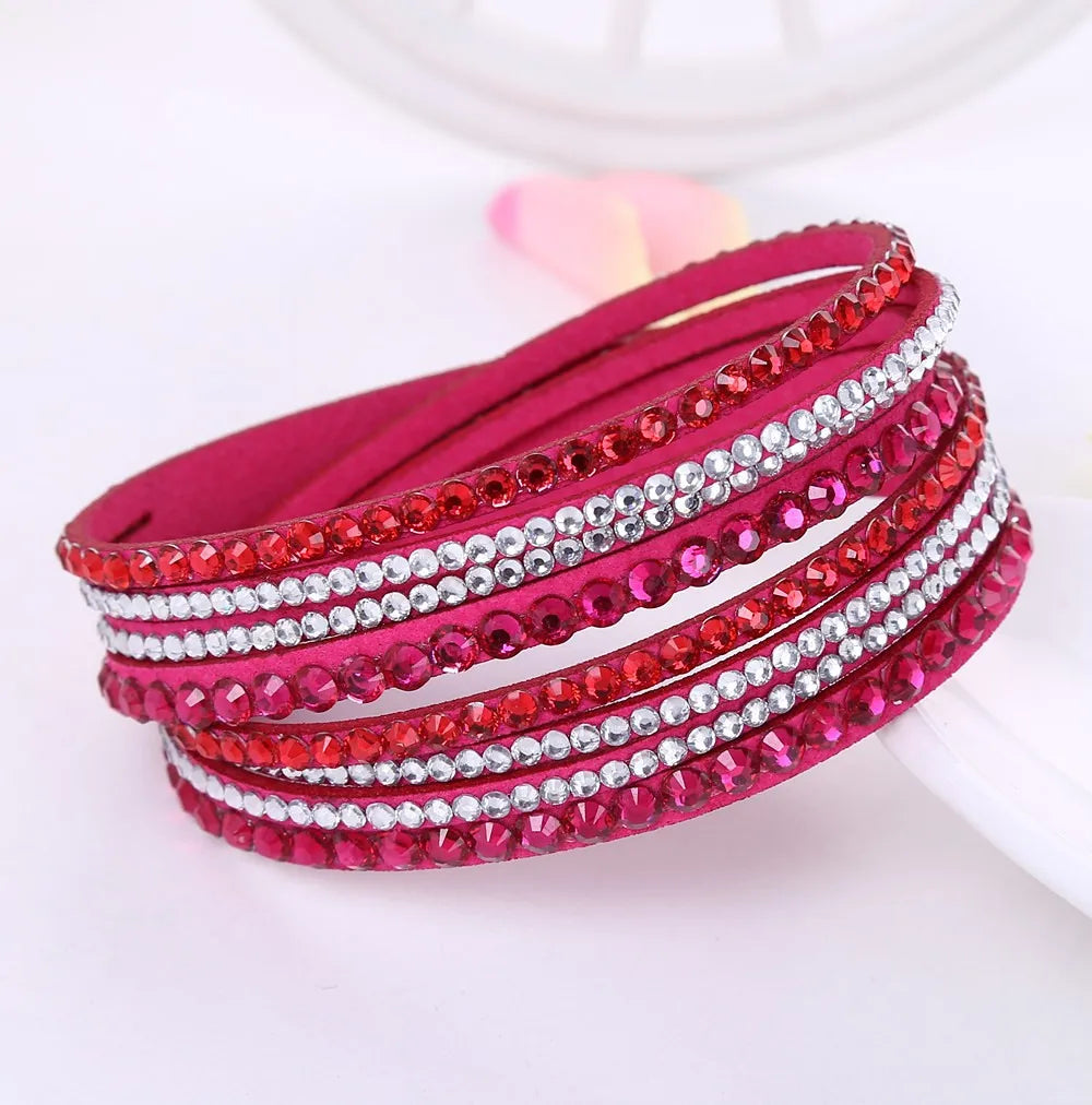 Pulsera Envoltura de Rhinestones en Capas