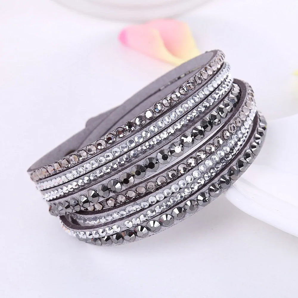 Pulsera Envoltura de Rhinestones en Capas