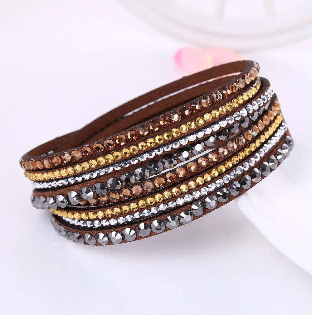 Pulsera Envoltura de Rhinestones en Capas