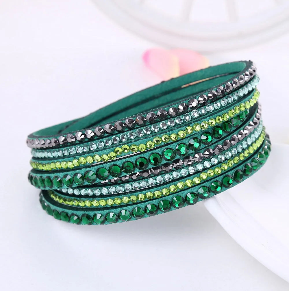 Pulsera Envoltura de Rhinestones en Capas
