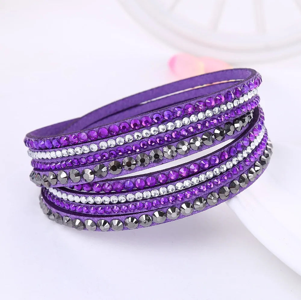 Pulsera Envoltura de Rhinestones en Capas