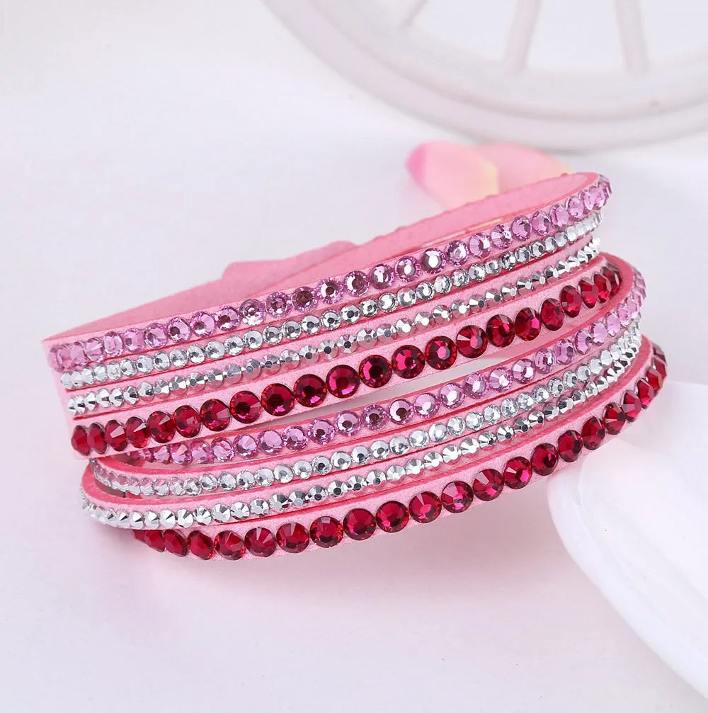 Pulsera Envoltura de Rhinestones en Capas