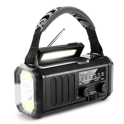 Radio de emergencia profesional con manivela y energía solar - Potente y duradera