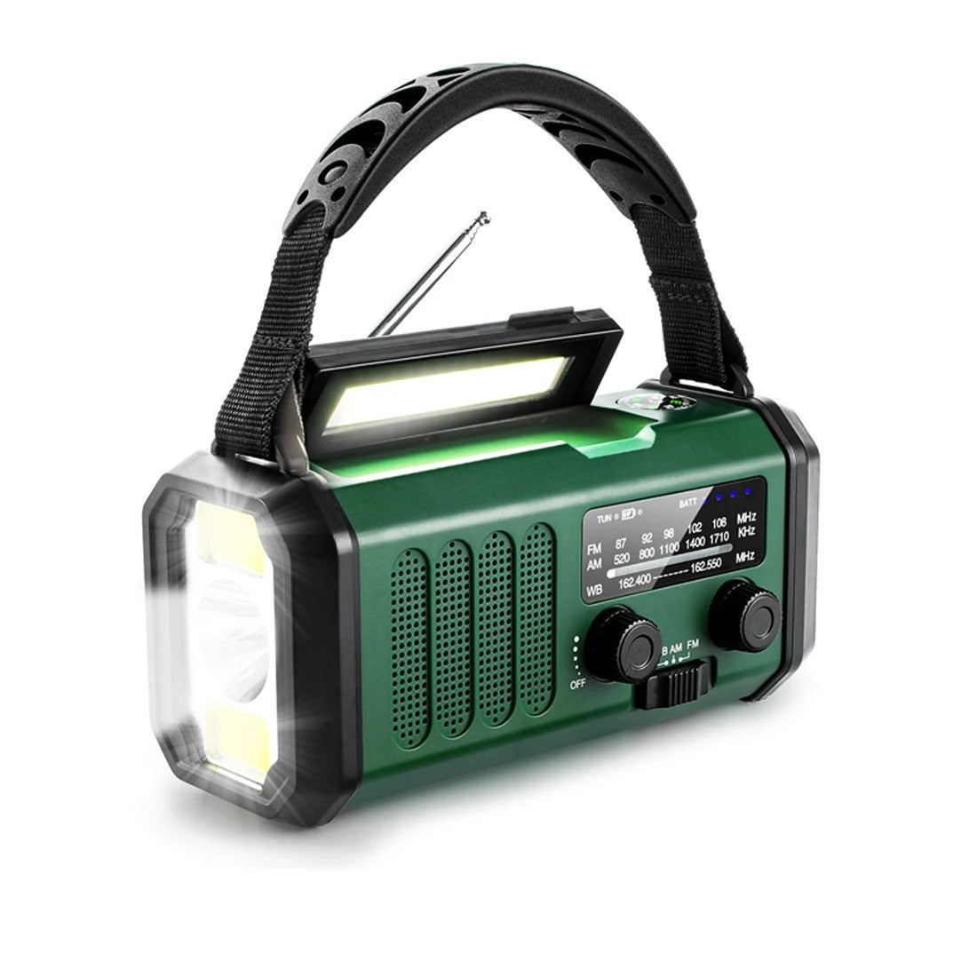 Radio de emergencia profesional con manivela y energía solar - Potente y duradera