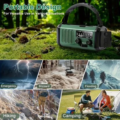 Radio de emergencia todo en uno con linterna y cargador